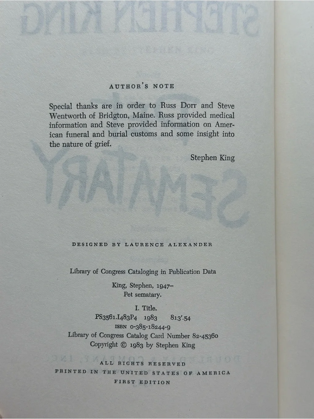 BOOK pet sematary